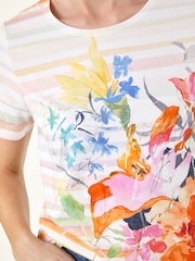 Roman Pink Floral Stripe Top - Image 5 of 5
