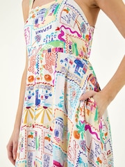 Roman White Geo Button Shirt Dress - Image 5 of 5