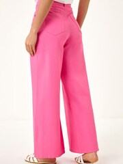 Roman Pink Wide Leg Denim Trousers - Image 4 of 5