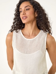 Top de crochê bordado romano - Imagem 4 de 5