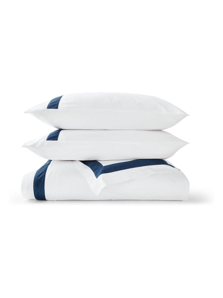 Christy Navy Blue Balmoral Sateen Duvet Cover & Pillowcase Set - Image 3 of 3