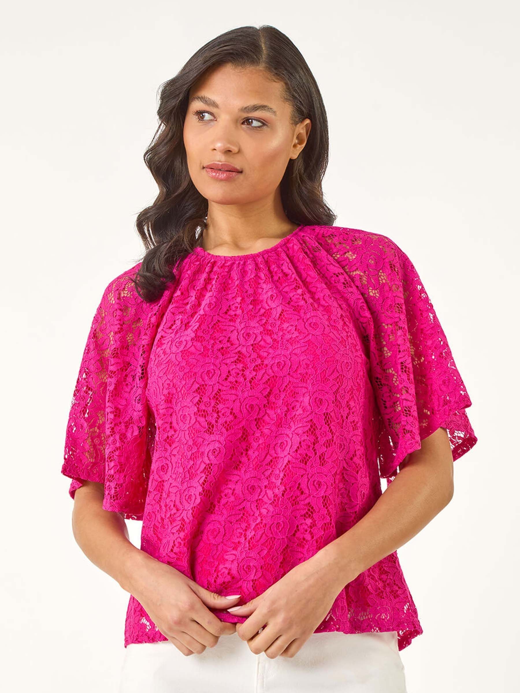 Buy Roman Pink Lace Angel Sleeve Top from the Next UK online shop — free download