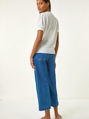 Roman White Pointelle Knit T-Shirt - Image 3 of 5