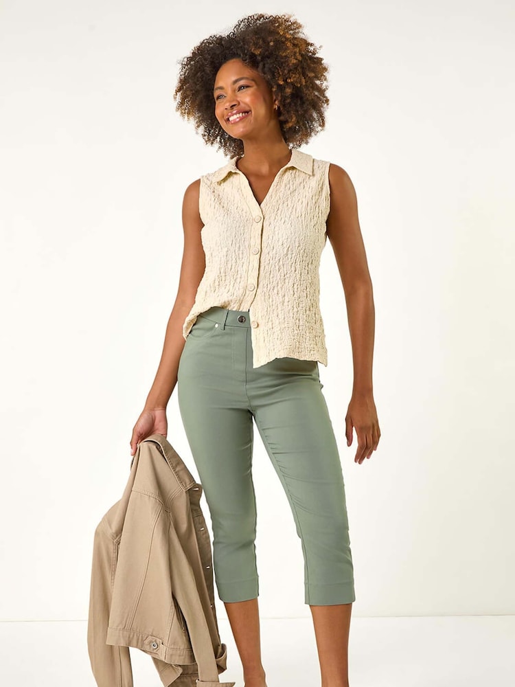 Roman Green Lift Sculpt Shape Cropped Trousers - Image 2 of 5
