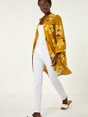 Roman Yellow Longline Floral Print Blouse - Image 3 of 5