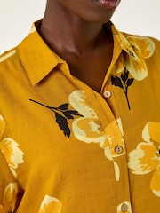 Roman Yellow Longline Floral Print Blouse - Image 5 of 5