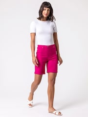 Roman Pink Turn Up Stretch Shorts - Image 3 of 4