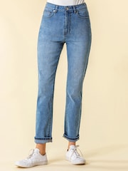 Roman Blue Slim Leg Stretch Mom Denim Jeans - Image 1 of 3