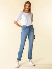 Roman Blue Slim Leg Stretch Mom Denim Jeans - Image 2 of 3