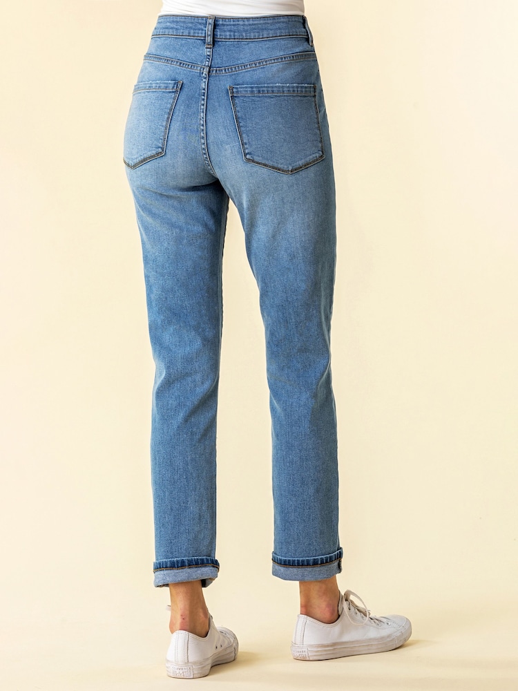 Roman Blue Slim Leg Stretch Mom Denim Jeans - Image 3 of 3