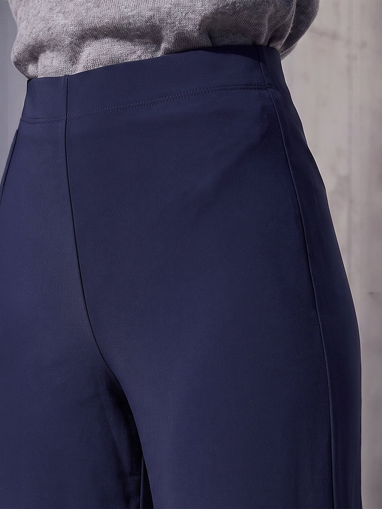 Roman Navy Blue Wide Leg Stretch Trousers - Image 3 of 3