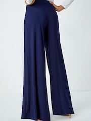 Roman Navy Wide Leg Stretch Trousers - Image 4 of 5