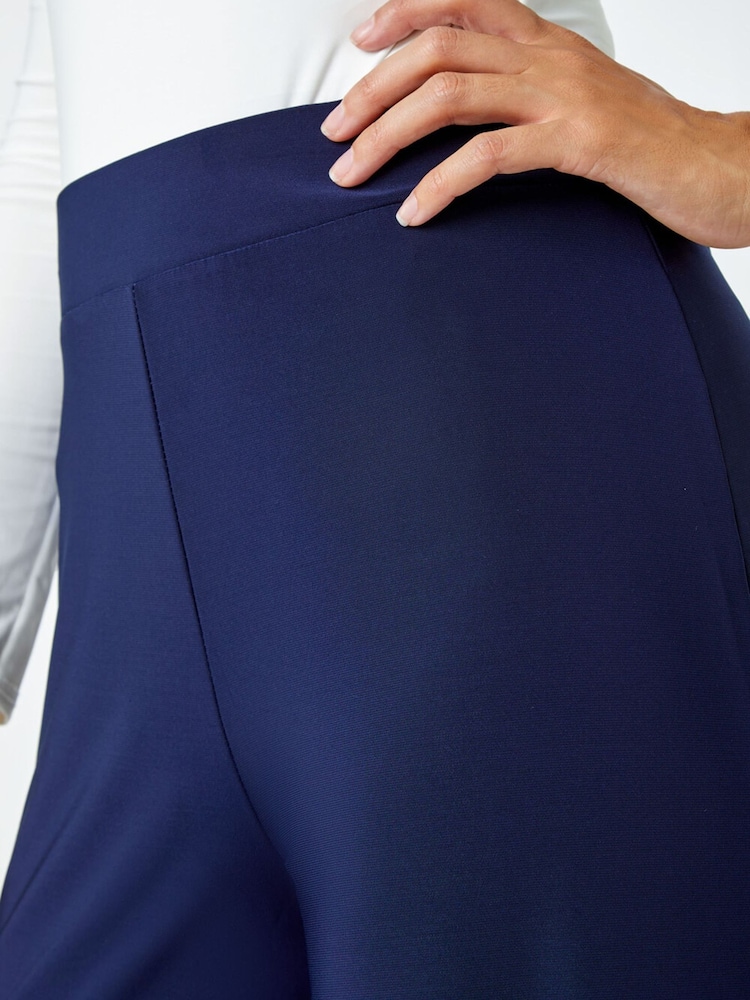 Roman Navy Wide Leg Stretch Trousers - Image 5 of 5