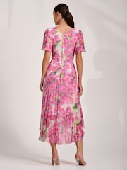 Jolie Moi Pink Chiffon Pleated Maxi Dress - Image 2 of 6