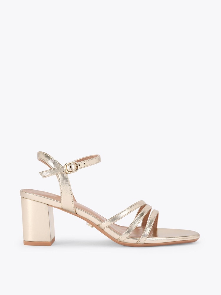 Carvela Gold Motto Block Sandals - Image 1 of 4