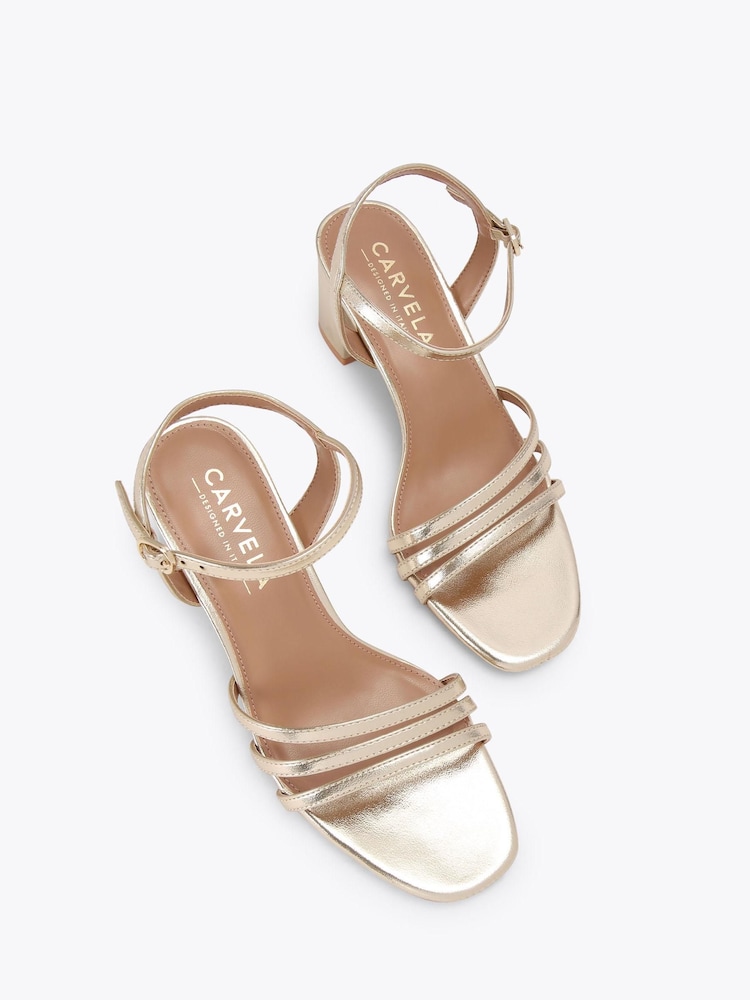 Carvela Gold Motto Block Sandals - Image 2 of 4