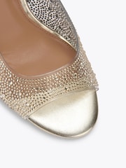 Carvela Gold Lovebird Embellished Slingback Shoes - Image 4 of 4