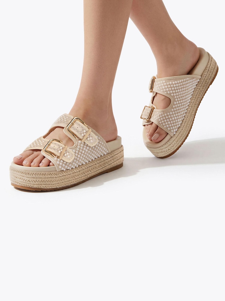Carvela Cream Perla Flatform Sandals - Image 1 of 5 Carvela Cream Perla Flatform Sandals - Image 1 of 5