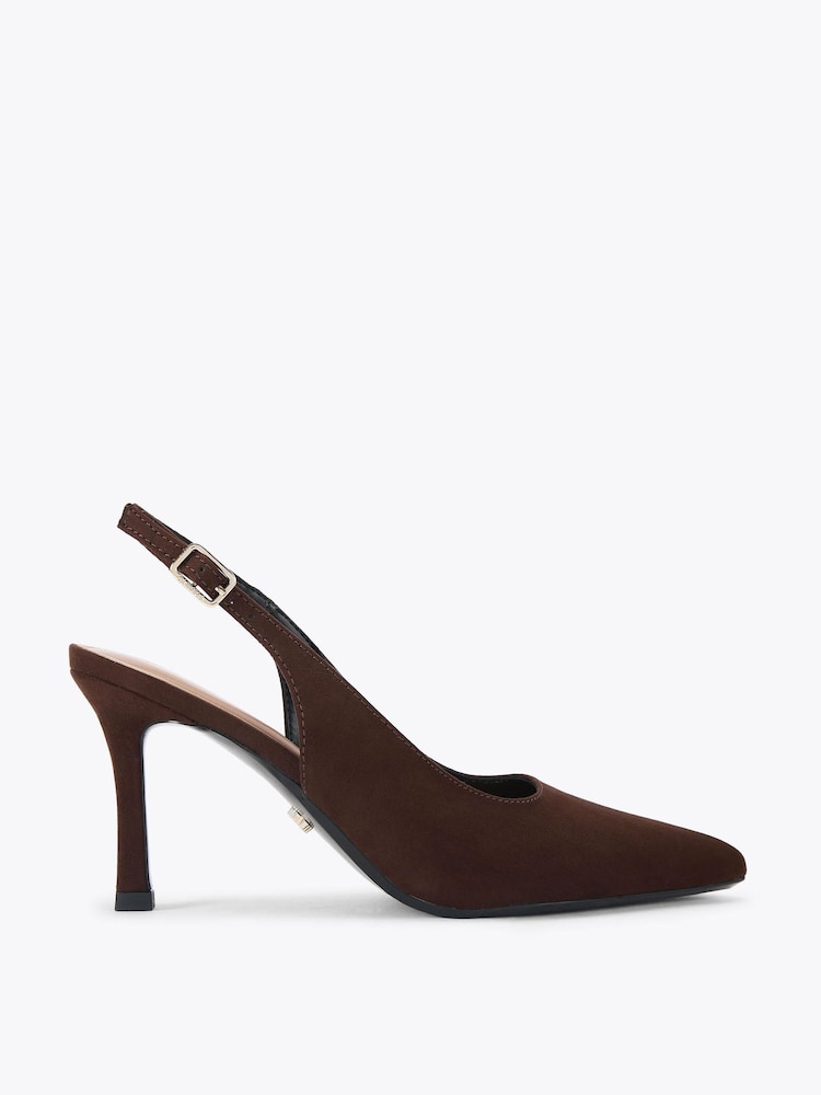 Carvela Brown Suede Corletta Sling Jewel Shoes - Image 1 of 4 Carvela Brown Suede Corletta Sling Jewel Shoes - Image 1 of 4