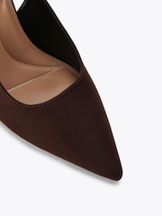 Carvela Brown Suede Corletta Sling Jewel Shoes - Image 3 of 4