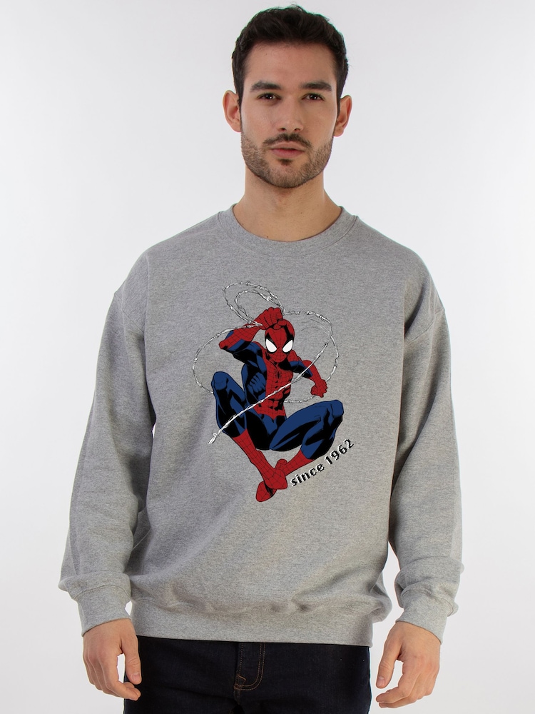 Brands In Grey Marvel Spider-Man Swing Sweat Top - Image 1 of 5