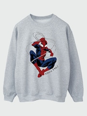 Brands In Grey Marvel Spider-Man Swing Sweat Top - Image 3 of 5