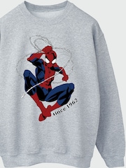 Brands In Grey Marvel Spider-Man Swing Sweat Top - Image 4 of 5