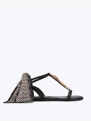 Carvela Black Sorrento Gem Flat Sandals - Image 1 of 4