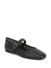 Vionic Black Alameda Woven Arch Support Mary Janes Shoes - Image 2 of 7