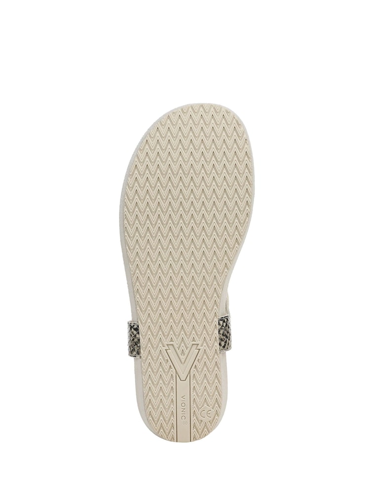 Vionic Cream Palisades Regular Fit Arch Support Toe Post Sandals - Image 7 of 7