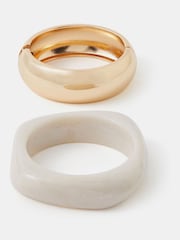 Accessorize Blue Statement Chunky Bangles 2 Pack - Image 1 of 2