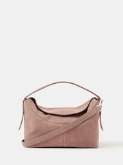 Accessorize Brown Fold Top Suede Bag - Image 2 of 3