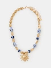Accessorize Sun Pendant Beaded Necklace - Изображение 1 2