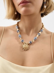 Accessorize Sun Pendant Beaded Necklace - Изображение 2 2