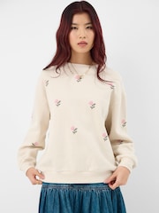 Accessorize Natural Floral Embroidered Jumper - Image 1 of 3