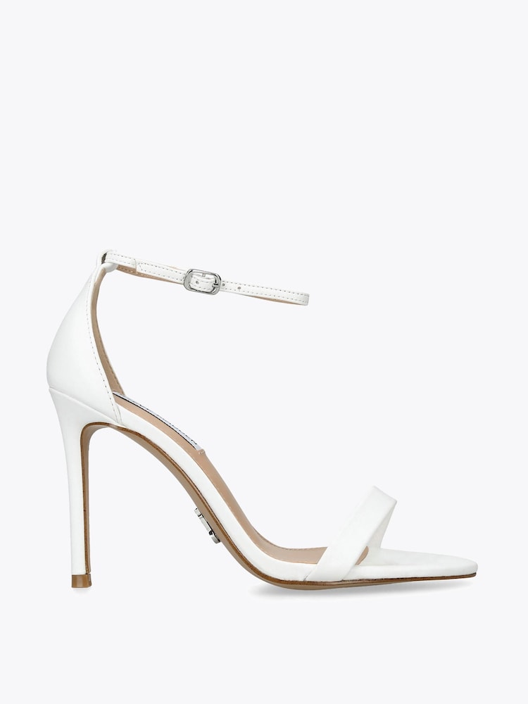 Steve Madden White Tecy Leather Sandals - Image 1 of 4 Steve Madden White Tecy Leather Sandals - Image 1 of 4