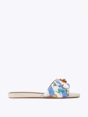 Kurt Geiger London Blue Floral Brixton Flat Sandals - Image 1 of 3
