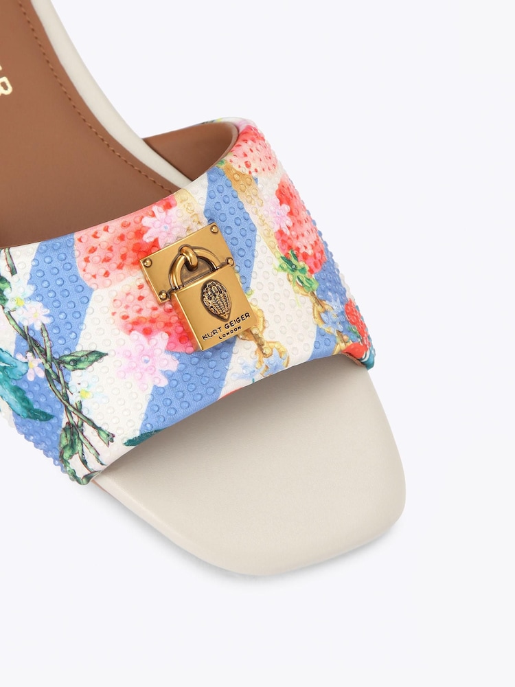 Kurt Geiger London Blue Floral Brixton Flat Sandals - Image 3 of 3