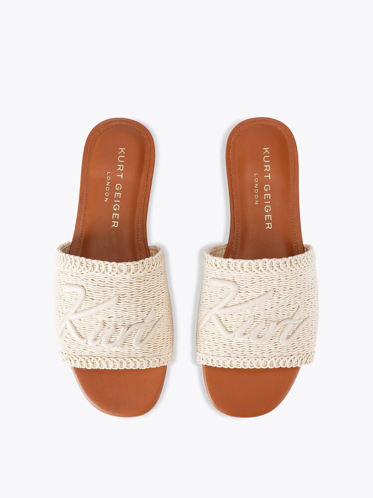 Kurt Geiger London Brown Kurt Woven Flat Sandals - Image 2 of 4