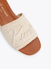 Kurt Geiger London Brown Kurt Woven Flat Sandals - Image 3 of 4