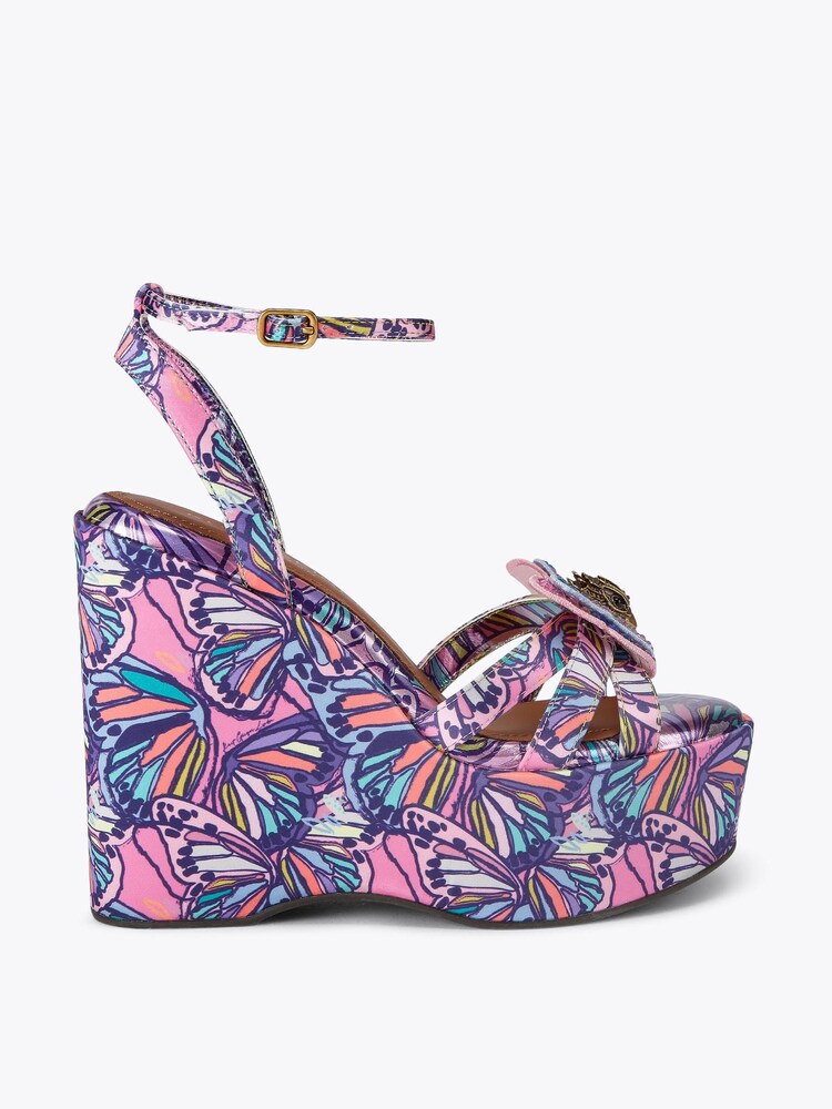 Kurt Geiger London Purple Butterfly Wedge Sandals - Image 1 of 4