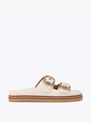 Kurt Geiger London White Mayfair 2 Buckle Sandals - Image 1 of 4