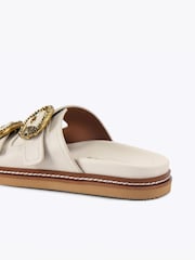 Kurt Geiger London White Mayfair 2 Buckle Sandals - Image 4 of 4