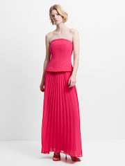 French Connection Pink Tiana Georgette Corset Maxi Dress - Image 5 of 7