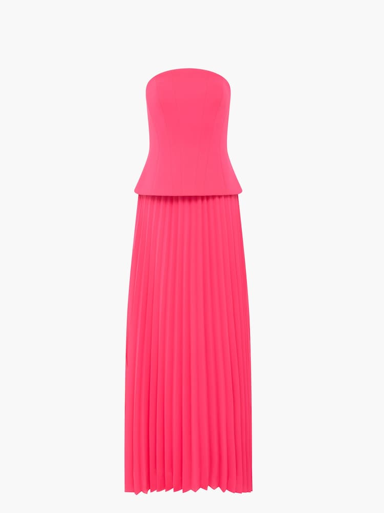 French Connection Pink Tiana Georgette Corset Maxi Dress - Image 7 of 7