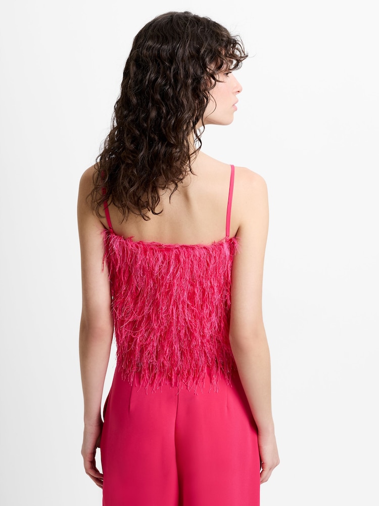 French Connection Pink Sonia Textured Strappy Crop Top - Image 2 of 6