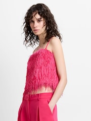 French Connection Pink Sonia Textured Strappy Crop Top - Image 3 of 6