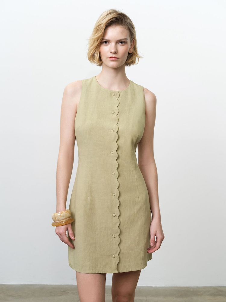 French Connection Calissa Scallop Button Front Mini Dress - Εικόνα 1 από 7