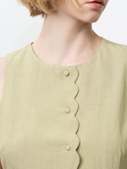 French Connection Calissa Scallop Button Front Mini Dress - Εικόνα 3 από 7