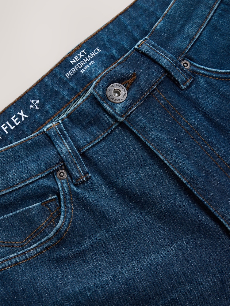Marine Blue Bi-Stretch Slim Fit Motion Flex Jeans - Image 2 of 5 Marine Blue Bi-Stretch Slim Fit Motion Flex Jeans - Image 2 of 5